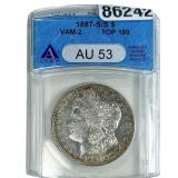 1887-S/S Morgan Silver Dollar ANACS AU53 VAM-2