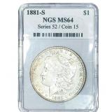 1881-S Morgan Silver Dollar NGS MS64