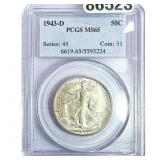 1943-D Walking Liberty Half Dollar PCGS MS65