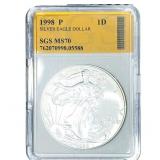 1998 Silver Eagle SGS MS70
