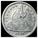 1838 Silver Seated Liberty Half Dime CLOSELY  UNC