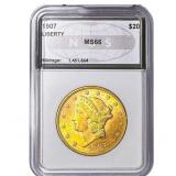 1907 $20 Gold Double Eagle NGS MS66