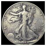 1938-D Silver Walking Liberty Half Dollar  NEARLY