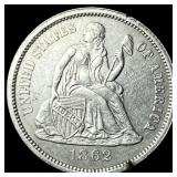1862 Silver Seated Liberty Dime CLOSELY UNCIRCULAT