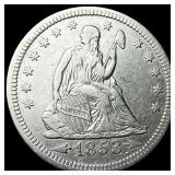 1853 Arrows/Rays Seated Liberty Quarter  NEARLY U