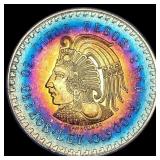 1948 Mexico Silver 5 Pesos CuauhtÂ©moc UNCIRCULA