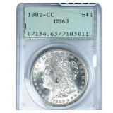 1882-CC Morgan Silver Dollar PCGS MS63