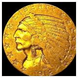 1912 Indian Head $5 Gold Half Eagle CLOSELY UNCIRC