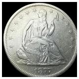 1877-S Silver Seated Liberty Half Dollar  NEARLY