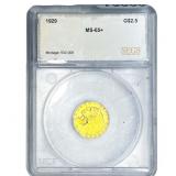 1929 $2.50 Gold Quarter Eagle SEGS MS65+