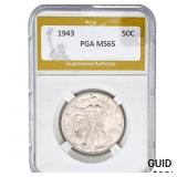 1943 Walking Liberty Half Dollar PGA MS65