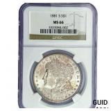 1881-S Morgan Silver Dollar NGC MS66