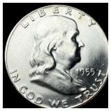1955 Franklin Silver Half Dollar CHOICE BU