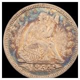 1854 Arrows Seated Liberty Quarter CLOSELY  UNCIR