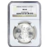 1985Mo Mexico $1 Onza NGC MS66