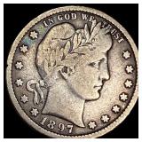 1897-O Barber Silver Quarter LIGHTLY  CIRCULATED