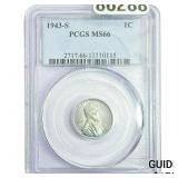 1943-S Wheat Cent PCGS MS66