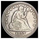 1857 Seated Liberty Quarter NEARLY  UNCIRCULATED