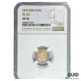 1872 DDO Seated Liberty Half Dime NGC VF35