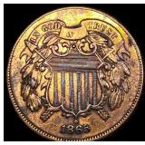 1865 Copper 2 Cents NEARLY UNCIRCULATED