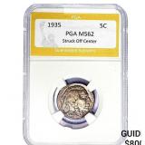 1935 Buffalo Nickel PGA MS62 Struck Off Center