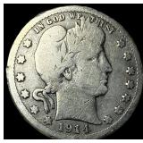 1914-S Barber Silver Quarter NICELY  CIRCULATED