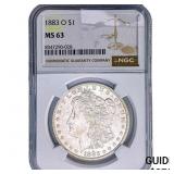 1883-O Morgan Silver Dollar NGC MS63