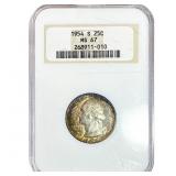 1954-S Washington Silver Quarter NGC MS67