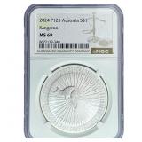 2024 $1 Sliver Australia Kangaroo NGC MS69