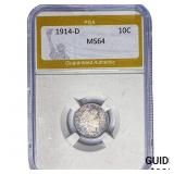1914-D Barber Dime PGA MS64