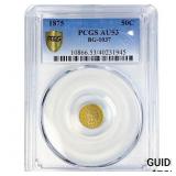 1875 50C Indian Round PCGS AU53 BT-1037