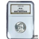 1939-D Washington Silver Quarter NGC MS66