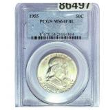 1955 Franklin Half Dollar PCGS MS64 FBL