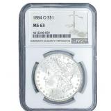 1884-O Morgan Silver Dollar NGC MS63