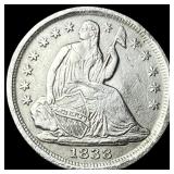 1838 Silver Half Dime NEARLY UNCIRCULATED