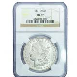 1891-O Morgan Silver Dollar NGC MS62