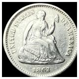 1863-S Silver Half Dime CLOSELY UNCIRCULATED