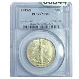 1945-S Walking Liberty Half Dollar PCGS MS66