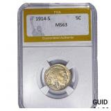 1914-S Buffalo Nickel PGA MS63