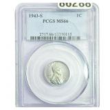1943-S Wheat Cent PCGS MS66