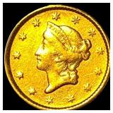 1853 Gold $1 Liberty Head Type 1 NEARLY  UNCIRCUL