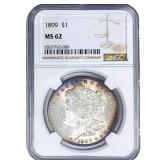 1899 Morgan Silver Dollar NGC MS62