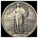 1918-D Silver Standing Liberty Quarter NEARLY  UN