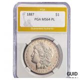 1887 Morgan Silver Dollar PGA MS64 PL