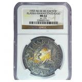 1959 AK-HI-HK-534 SC$1 ALASKA-HAWAII NGC MS62