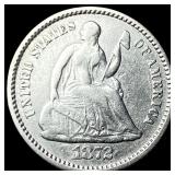 1872 Seated Liberty Silver Half Dime CHOICE AU