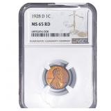 1928-D Wheat Cent NGC MS65 RD