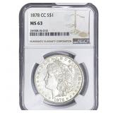 1878-CC Morgan Silver Dollar NGC MS63