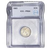1883 Nickel Three Cent ICG PR64