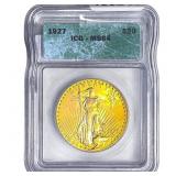 1927 $20 Gold Double Eagle ICG MS64